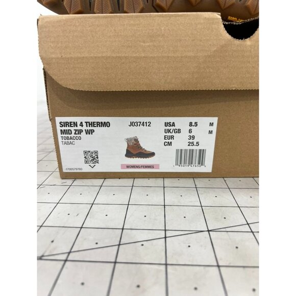 Merrell Siren 4 Thermo Mid Zip Leather Womens Sz. 6 Tobacco Winter Boots - Picture 3 of 13